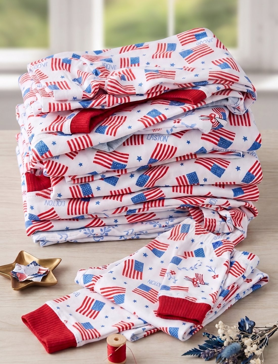 Patriotic Kids Pajamas For Boys and Girls 4th Of July Flag Personalized PJ's
