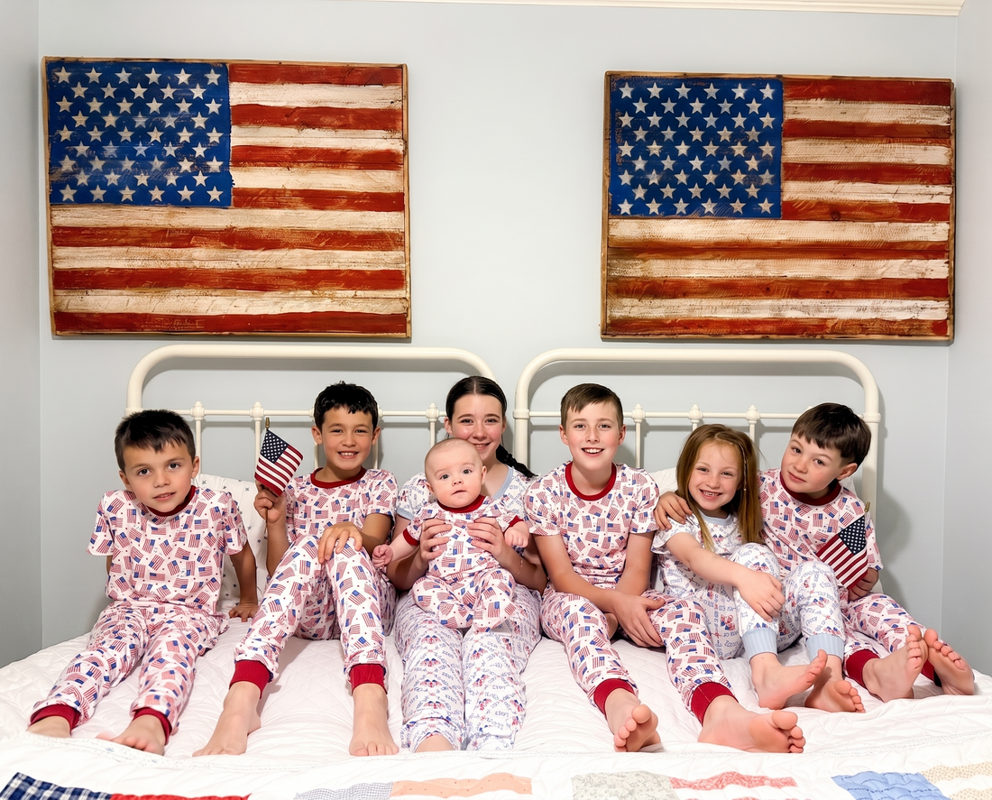 Patriotic Kids Pajamas For Boys and Girls 4th Of July Flag Personalized PJ's
