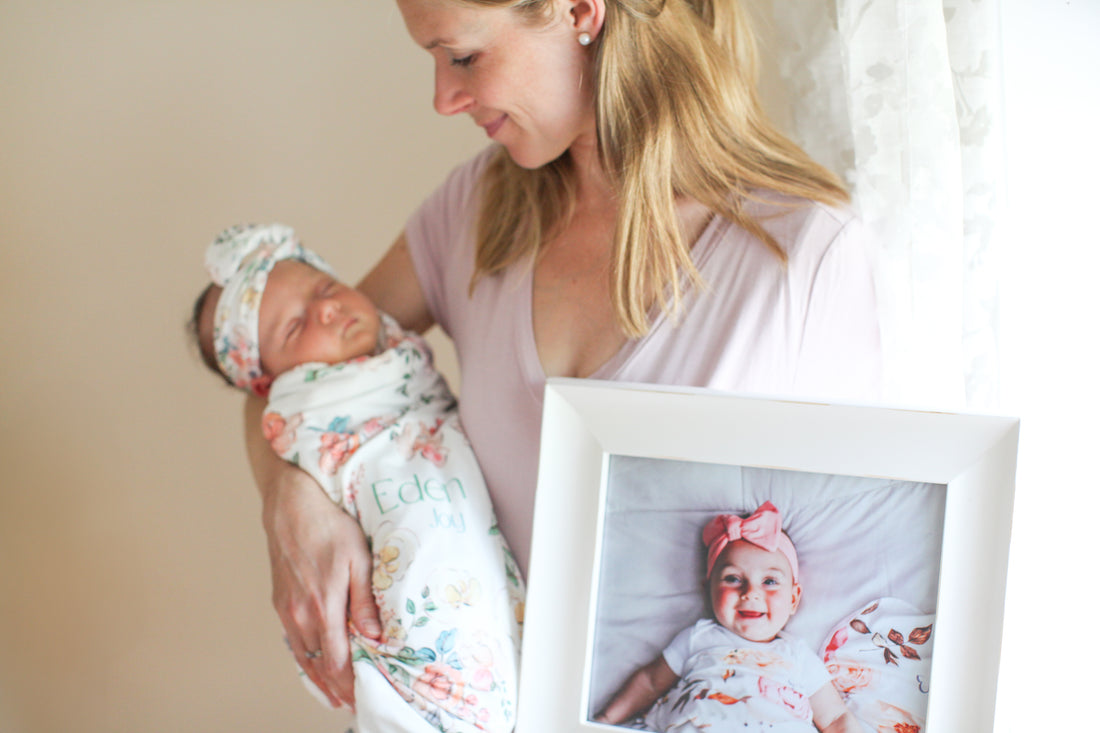 Personalized Baby Blanket – Garden of Eden Floral Baby Receiving Blanket with Satin Trim