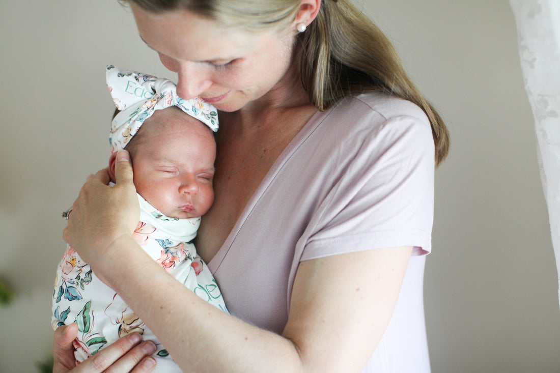 Personalized Baby Blanket – Garden of Eden Floral Baby Receiving Blanket with Satin Trim