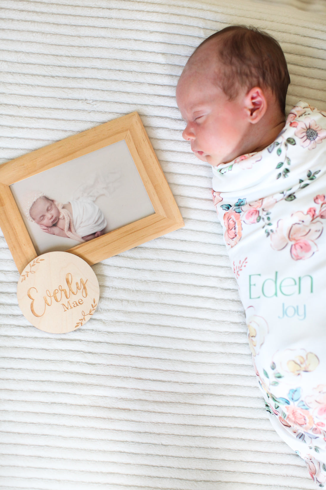 Personalized Baby Blanket – Garden of Eden Floral Baby Receiving Blanket with Satin Trim