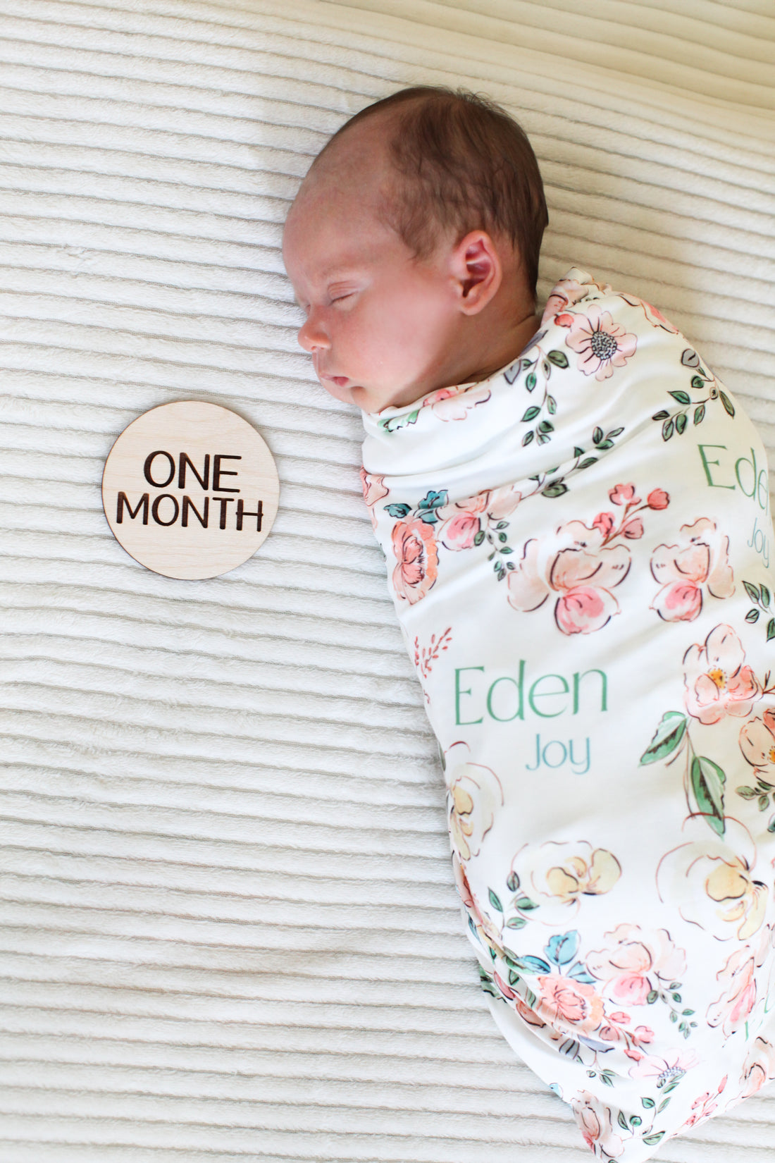 Personalized Baby Blanket – Garden of Eden Floral Baby Receiving Blanket with Satin Trim