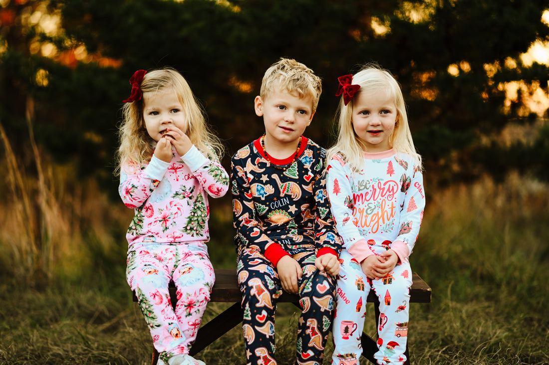 Merry and Bright Christmas Pajamas for Girls Colorful Holiday PJ s Sizes 3m 14