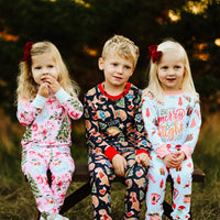 Merry and Bright Christmas Pajamas for Girls - Colorful Holiday PJ's, Sizes 3m-14