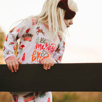 Merry and Bright Christmas Pajamas for Girls - Colorful Holiday PJ's, Sizes 3m-14