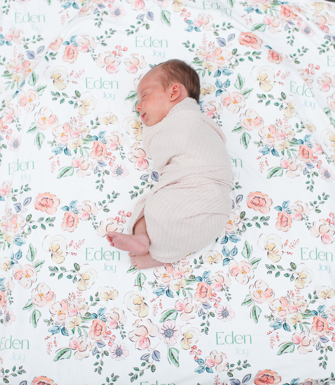 Garden of Eden Baby Girl Personalized Swaddle Blanket