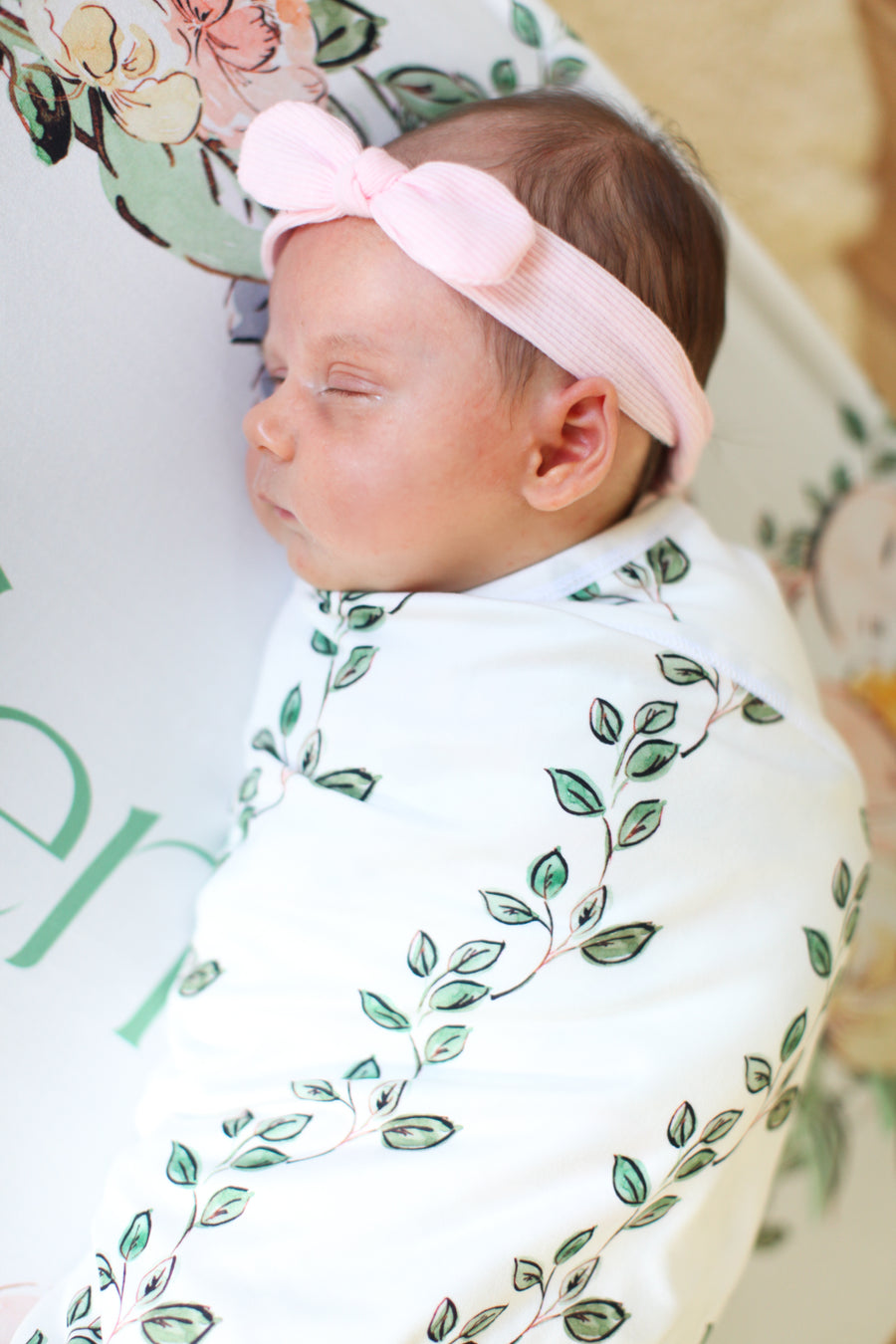 Garden of Eden Baby Girl Personalized Swaddle Blanket