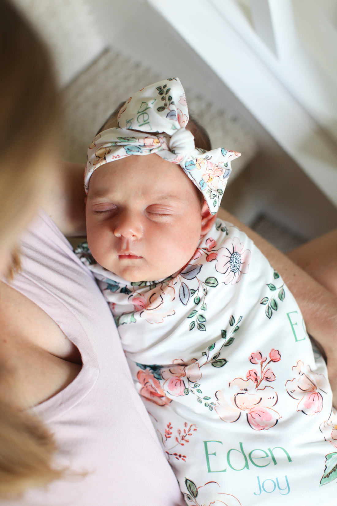 Garden of Eden Baby Girl Personalized Swaddle Blanket