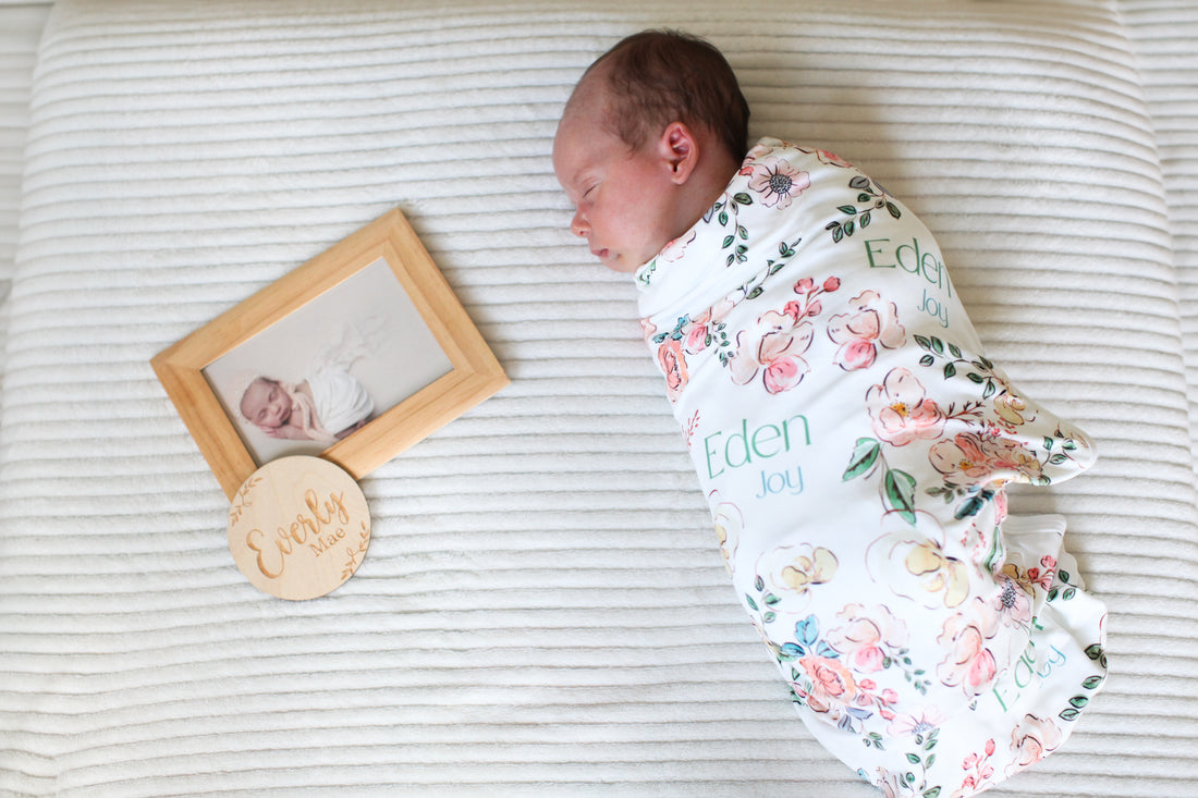 Garden of Eden Baby Girl Personalized Swaddle Blanket