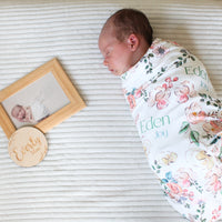 Garden of Eden Baby Girl Personalized Swaddle Blanket