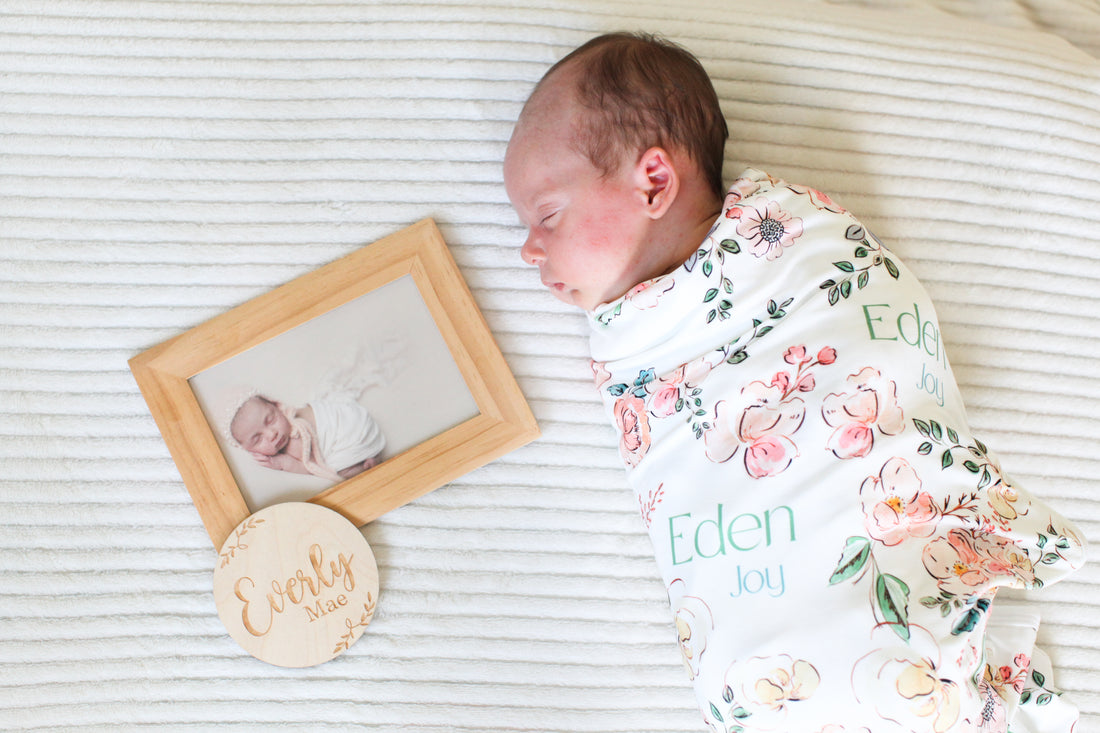 Garden of Eden Baby Girl Personalized Swaddle Blanket