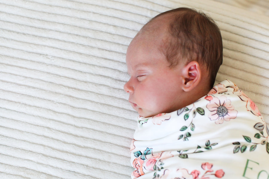 Garden of Eden Baby Girl Personalized Swaddle Blanket