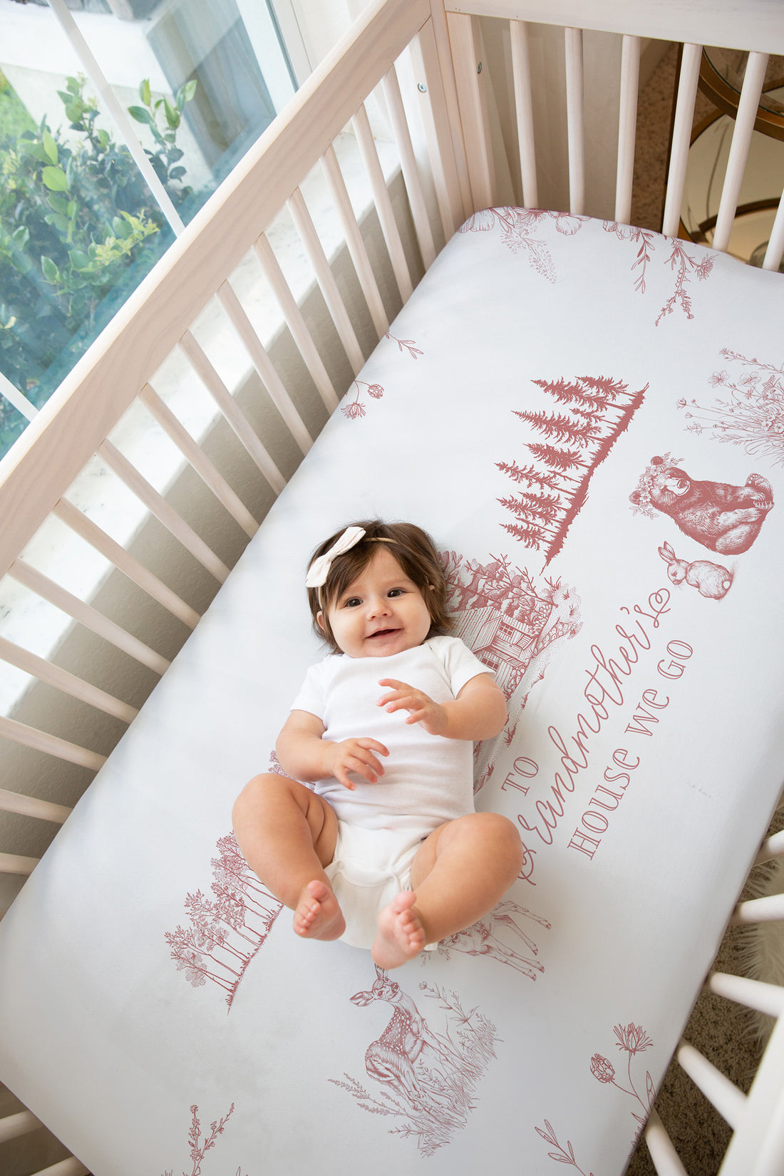 Cottage-Core Crib Sheet – Fitted Baby Sheet with Vintage Woodland Nursery Decor For Grandmother's House