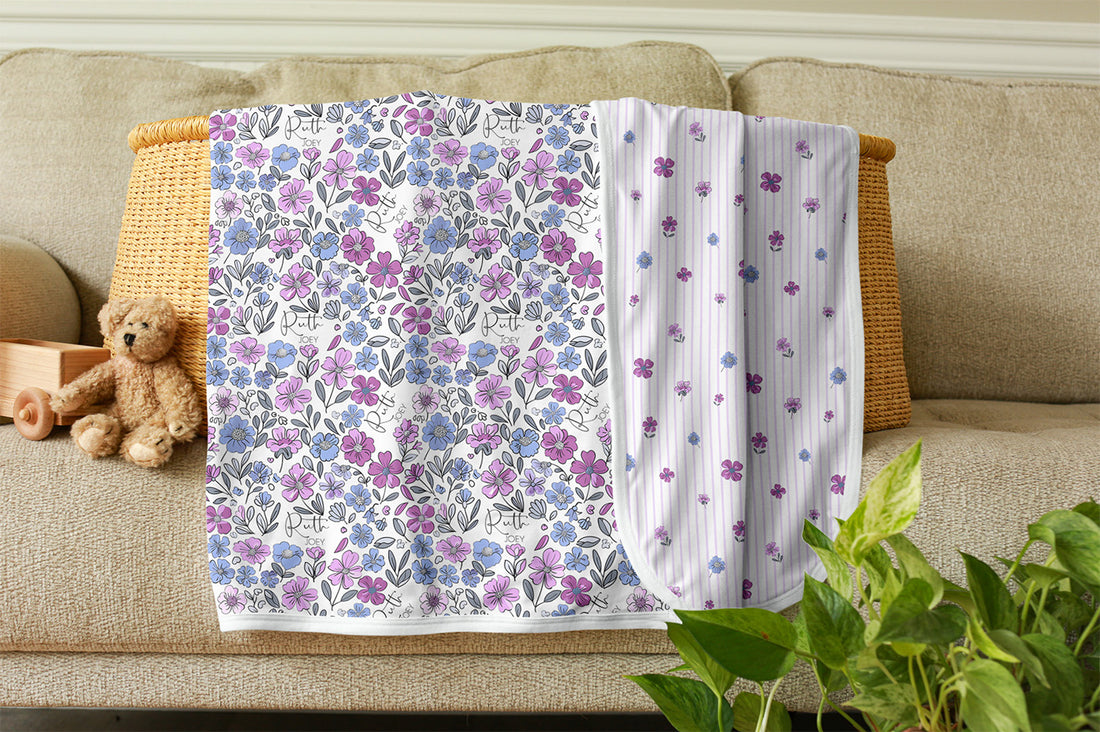 Violet Fields Floral Double Or Single Swaddle
