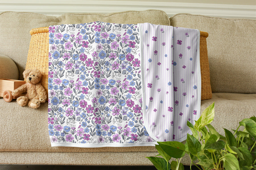 Violet Fields Floral Double Or Single Swaddle