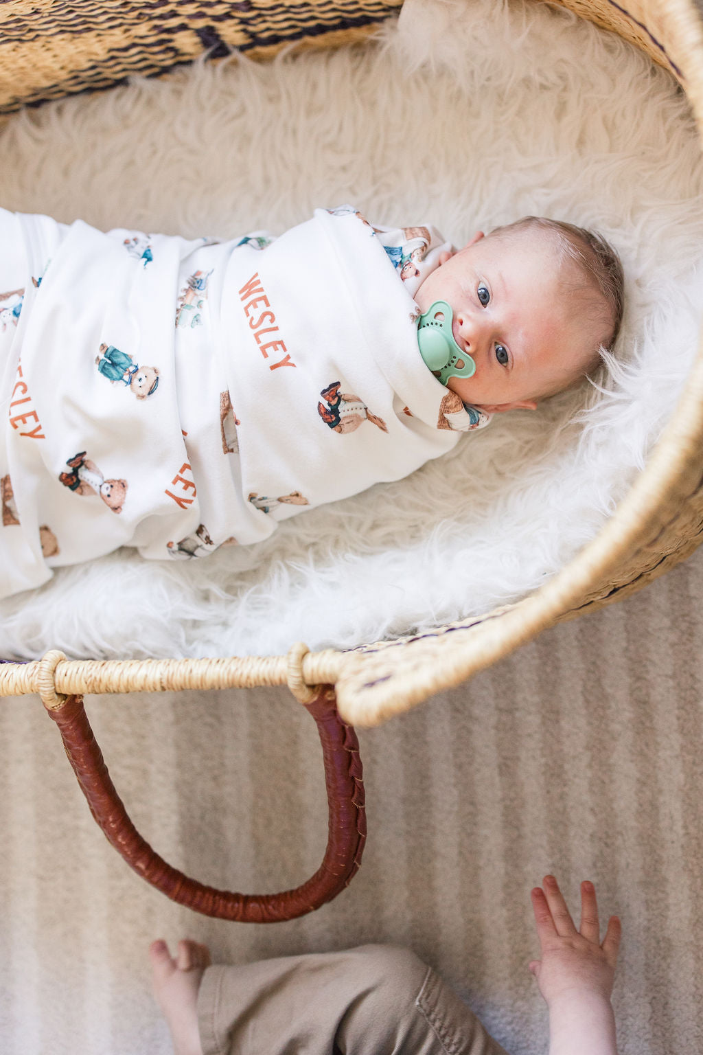 Teddy Bear Blankie - Personalized Baby Keepsake Blanket with Satin Trim, Soft Plush Comforter
