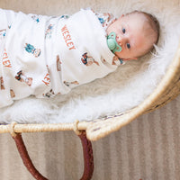 Teddy Bear Blankie - Personalized Baby Keepsake Blanket with Satin Trim, Soft Plush Comforter