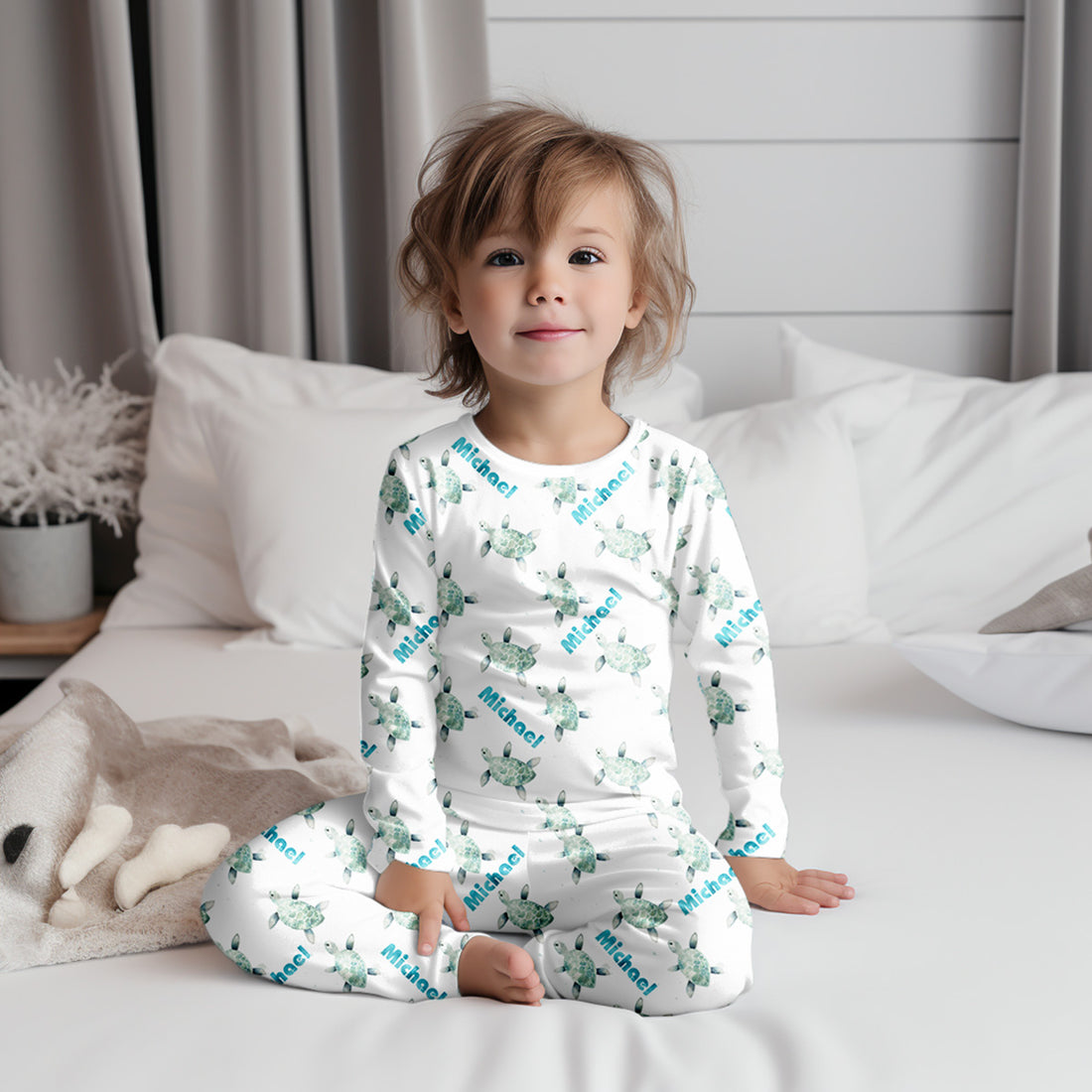 Sea Turtle Pajamas - Personalized Kids Sleepwear Set | Soft Polyester PJs