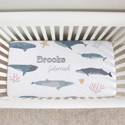 Whale Theme Custom Baby Crib Sheet