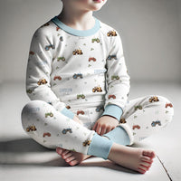 Tractor Days Pajamas  - Short or Long Sleeve (3 months to kids 14)