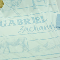 Personalized Western Toile Stroller Blanket for Boys