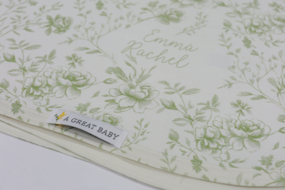 Baby Girl Blanket - Floral Toile Design Plush Keepsake Double-Sided Nursery Blanket