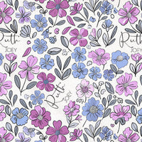 Violet Fields Floral Personalized Crib Sheet