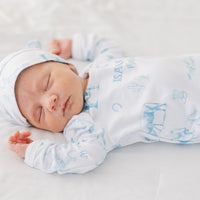 Western Toile Personalized Baby Gown for Boys