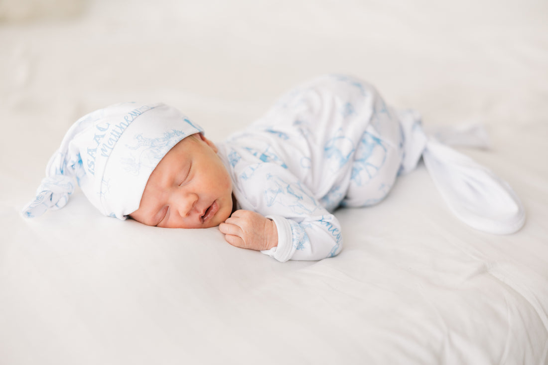 Western Toile Baby "Take Me Home Set" – Blue Cowboy Print