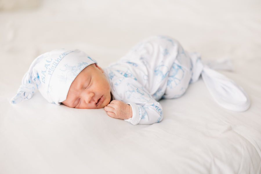 Western Toile Baby "Take Me Home Set" – Blue Cowboy Print