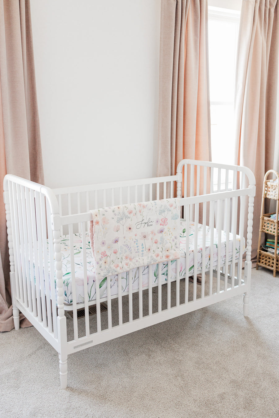 Wildflower Minky Baby Deluxe Blanket with Name