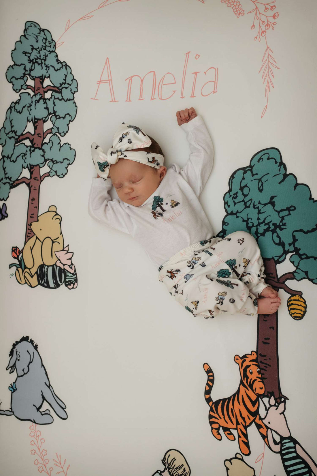 Personalized Crib Sheet With Winnie The Pooh and Name