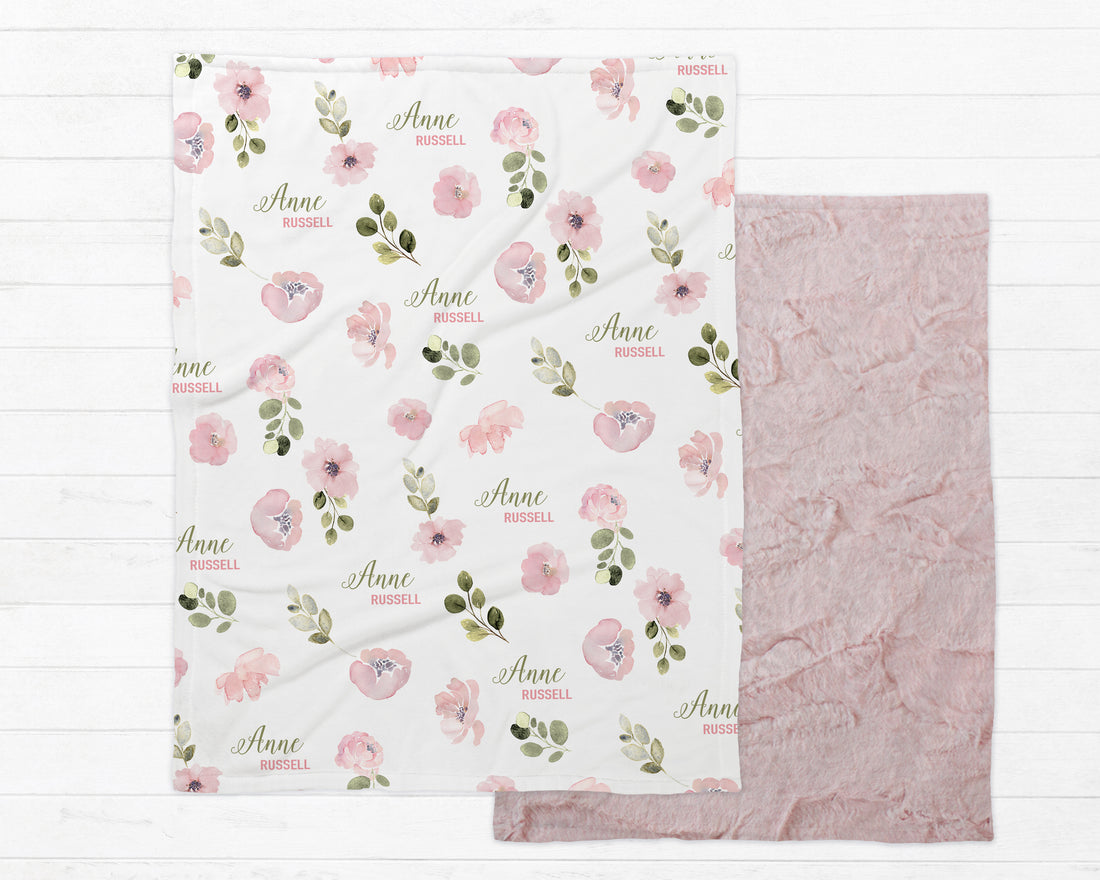 Abigail Floral Minky Deluxe Throw