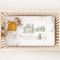 Cottage-Core Crib Sheet – Fitted Baby Sheet with Vintage Woodland Nursery Decor For Grandmother's House