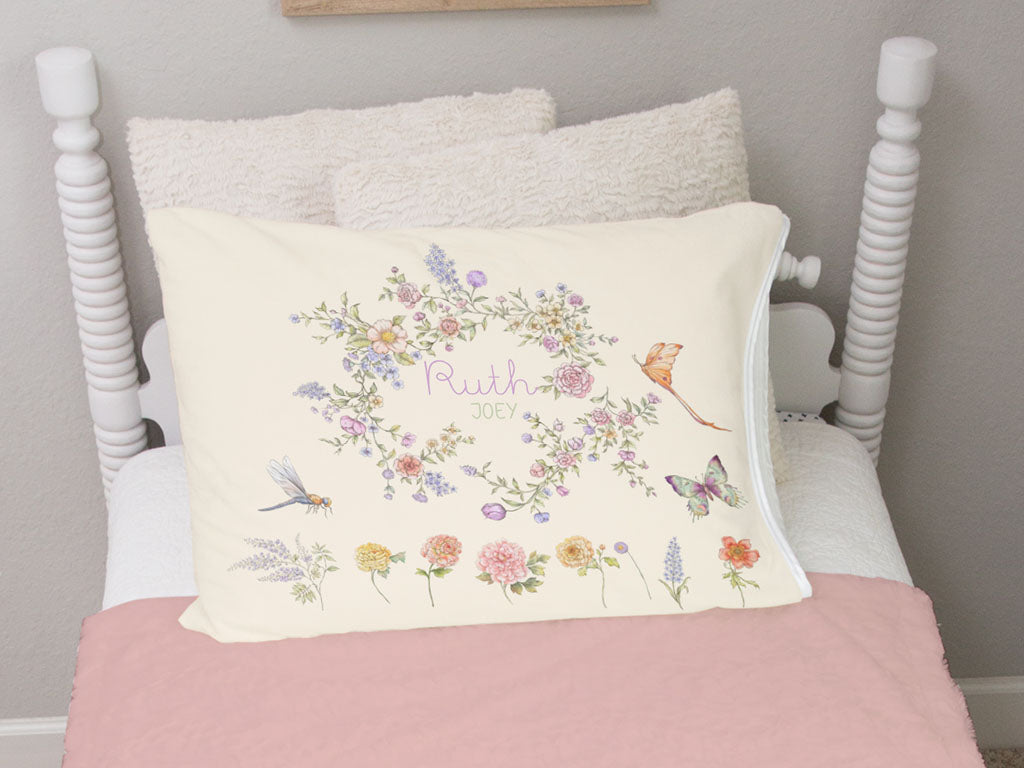 Bailey Spring Pastel Floral Pillowcase for Girls