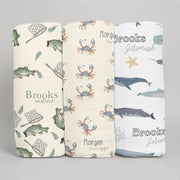 Baby Swaddle Blankets - Nautical Newborn Swaddle Set | Stretch Knit Infant Sleep Aid