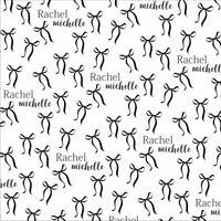 Personalized Baby Swaddle | Soft Stretchy Newborn Swaddling Wrap with Black Bows