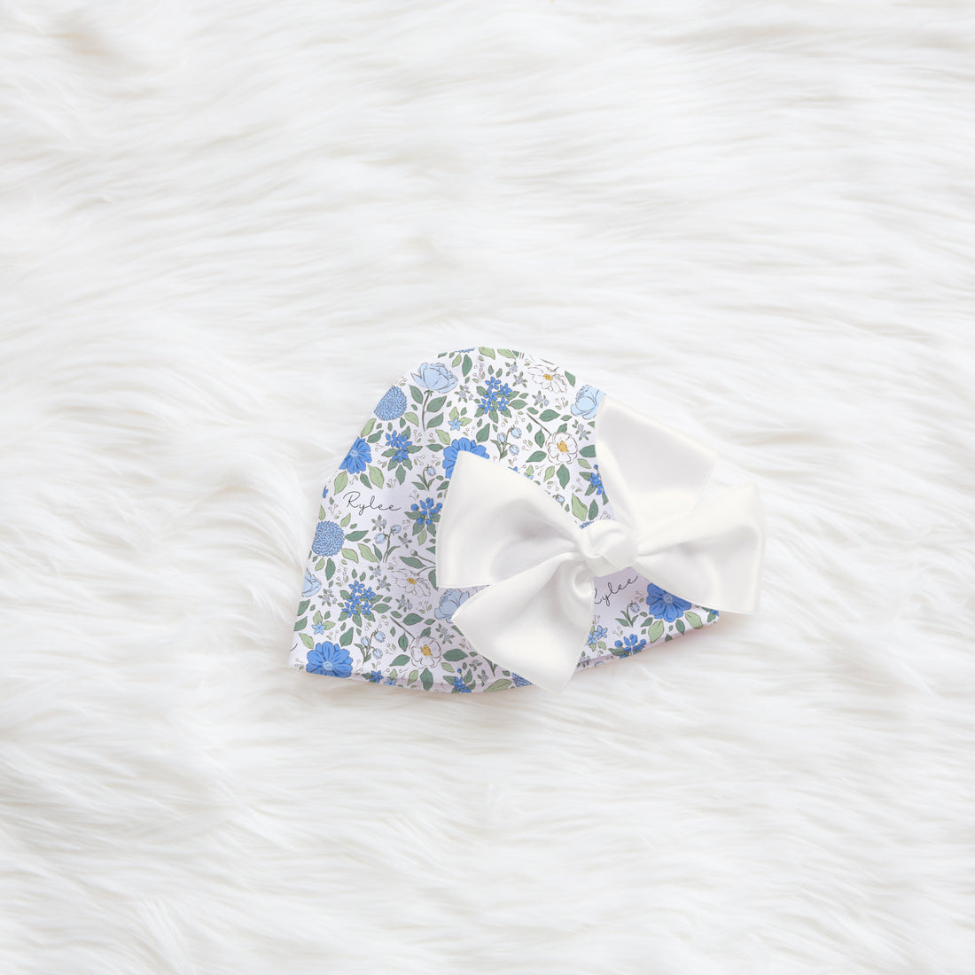 Blue Floral Baby Gown - Personalized, Soft, Newborn Gift