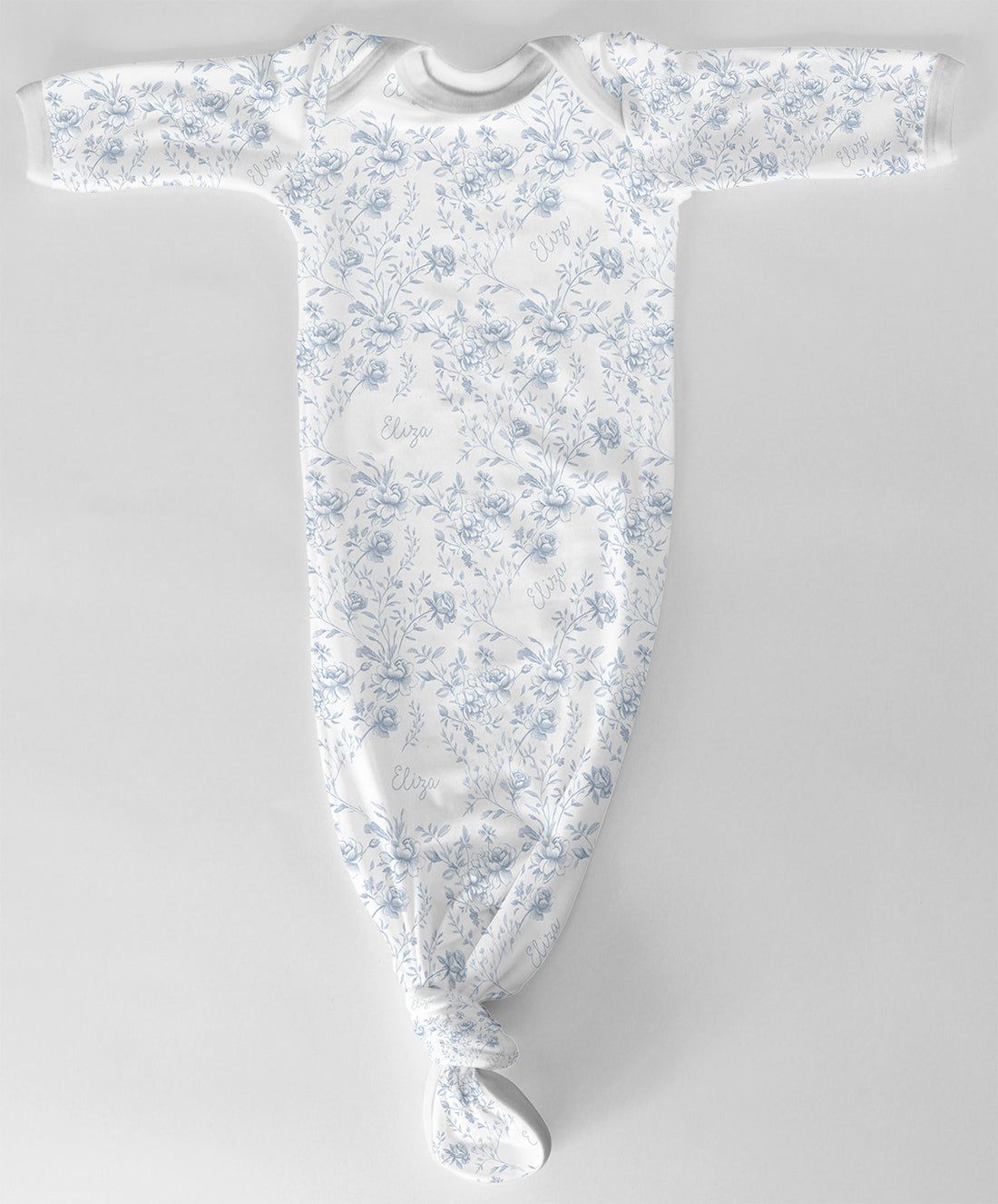 Baby Girl Knotted Gown - Floral Baby Dress Soft Cotton Infant Sleepwear Floral Toile