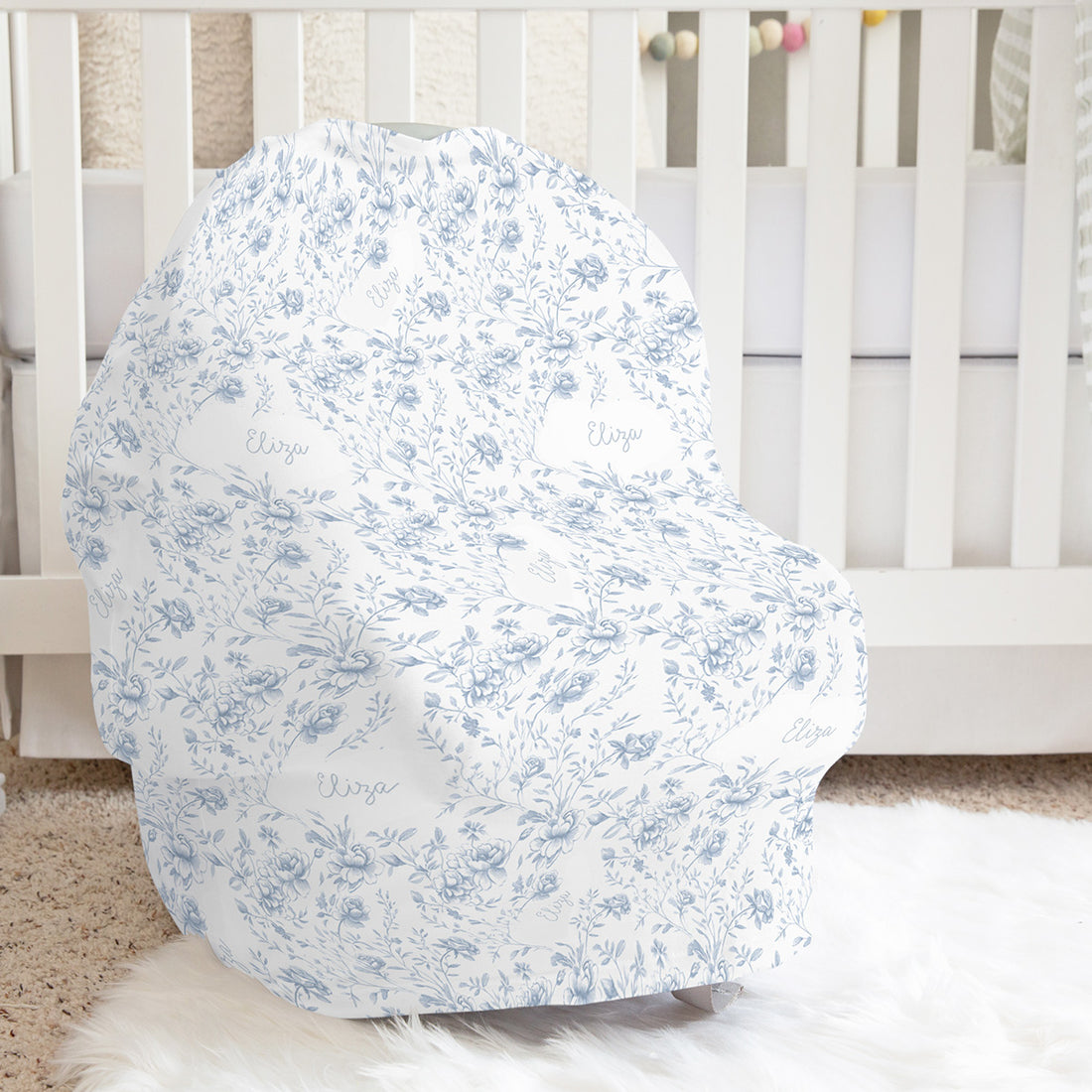 Baby Car Seat Cover - Personalized Infant Stretchy Fabric With UV Protection