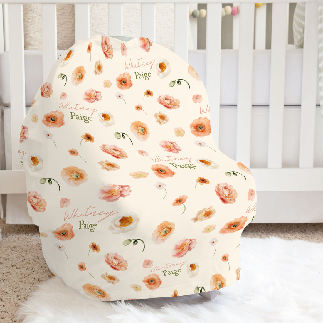 Blush Peony Car Seat Cover