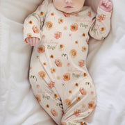 Blush Peony Floral Baby Gown