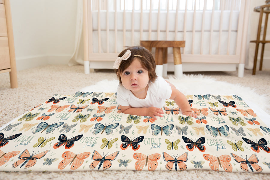 Maureen Butterflies Baby Deluxe Blanket