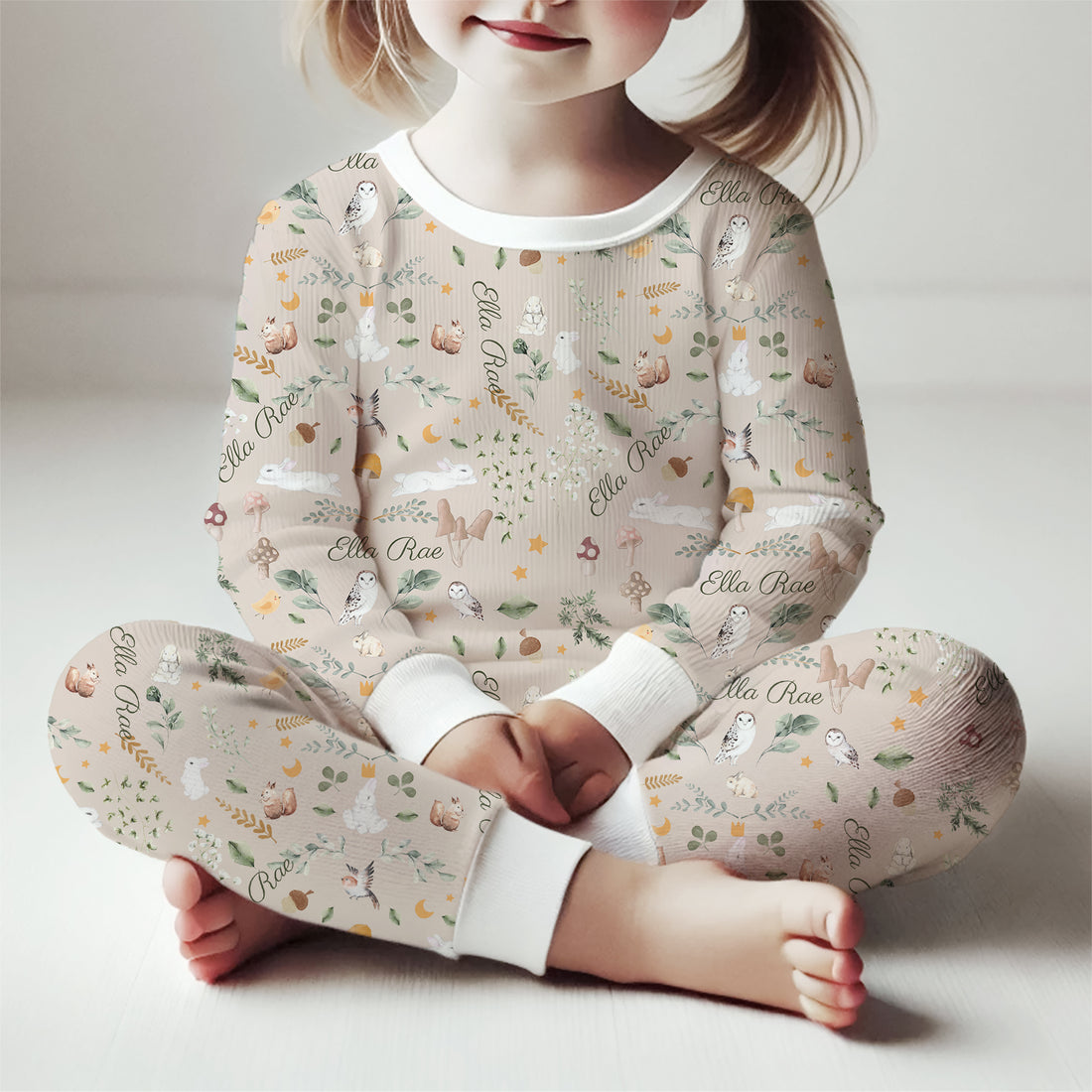 Personalized Spring Pajamas for Girls - Bunny Garden