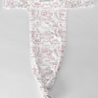 Childhood Memories Toile Baby Gown In Pink Or Blue