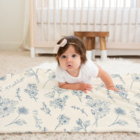 Colleen Floral Blue Baby Deluxe Blanket