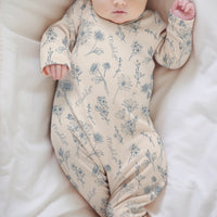 Colleen Blue Floral Knotted Baby Gown