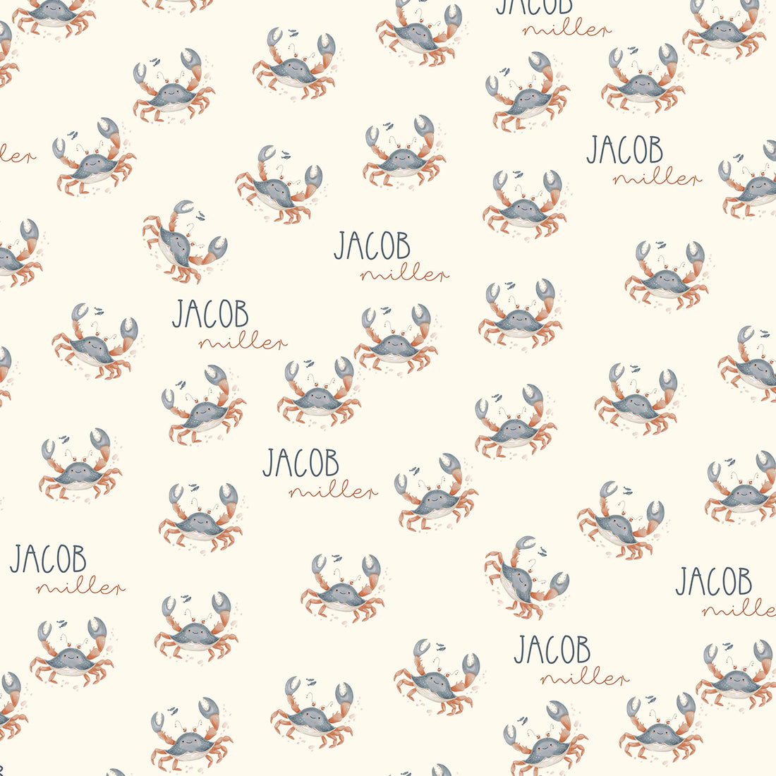 Crabby Cutie Personalized Bassinet Sheet for Baby