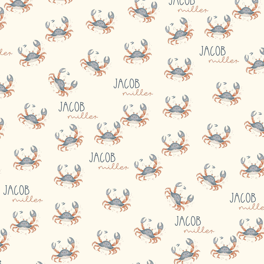 Crabby Cutie Personalized Bassinet Sheet for Baby