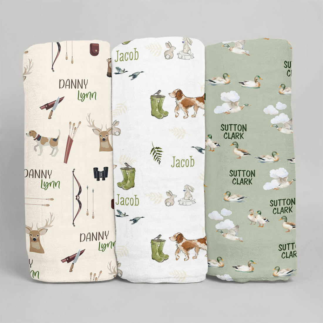 Little Hunter Sleep Saver Swaddle 3-Pack, Stretch Knit Blanket Set